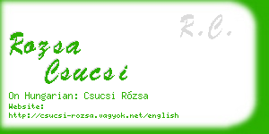 rozsa csucsi business card